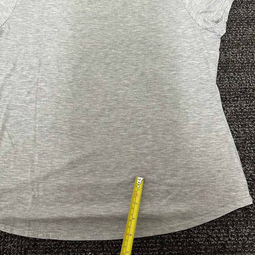 Time And Tru t-shirt Women L 12/14 gray Tee embellished Floral short sleeve - Picture 7 of 11